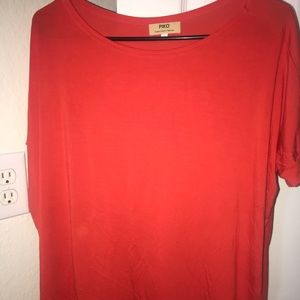 Red short sleeve Piko top